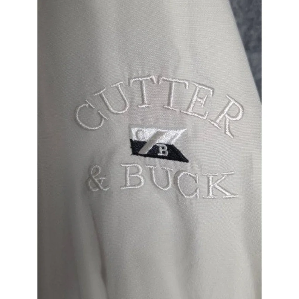 PGA Cutter Buck Mens WeatherTec Golf‎ Jacket Beige Pebble Beach Links Men Sz M